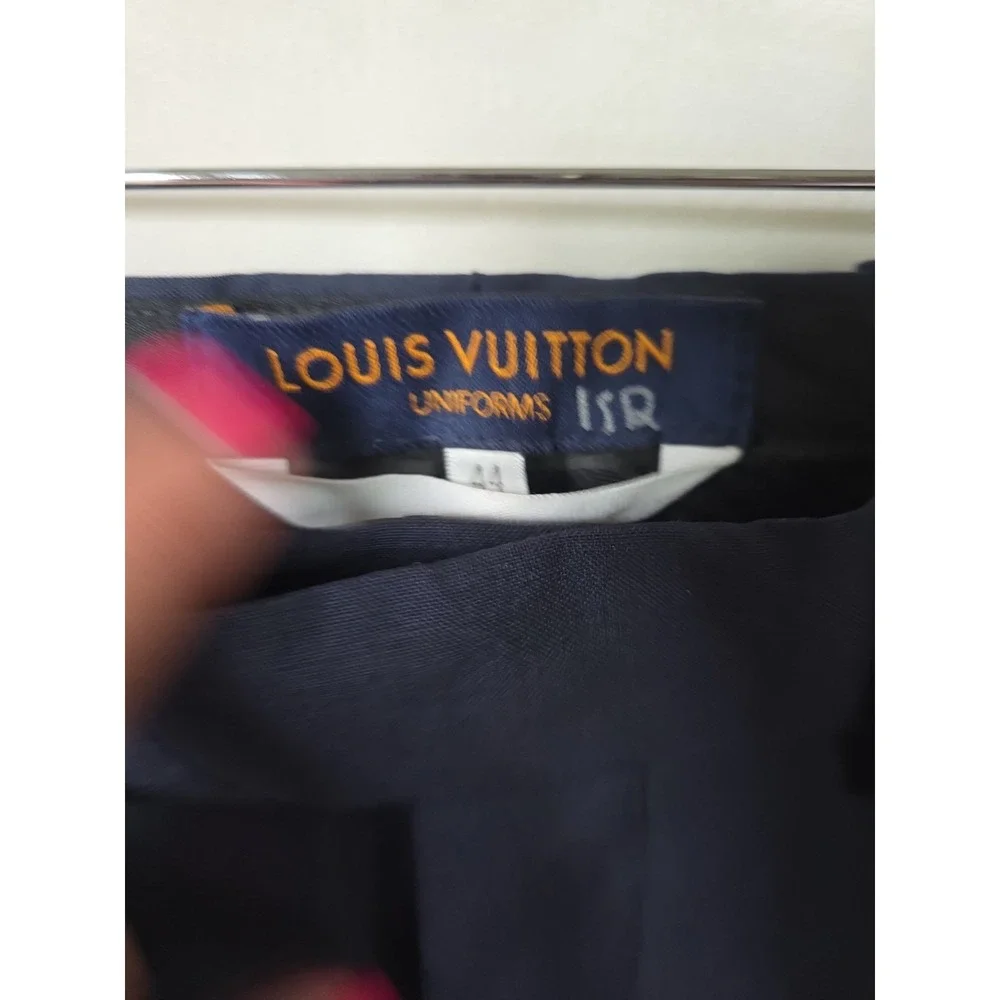 Louis Vuitton Rare Uniform Mens Navy Slim Unhemmed Trousers Size EU 44/US 28 NWT